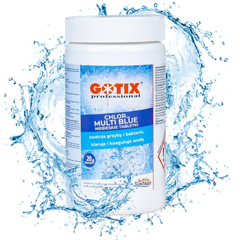 Chlor Do Basenu 80% Multi Tabletki Niebieskie 20g x 50szt 1kg ChlorTix Multi Blue Gotix